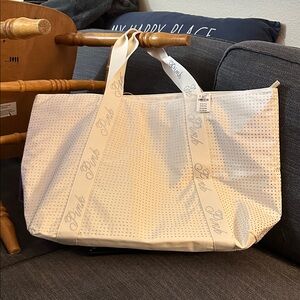 PINK Victoria's Secret Cream Perforated Tote